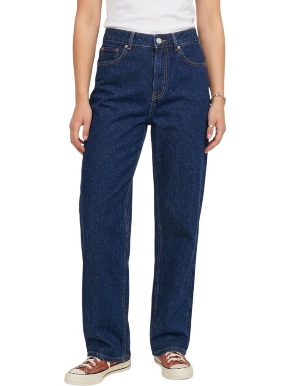 JJXX High Rise Straight Jeans Fits 30x27 (Tag 29) Dark Wash Denim Normcore